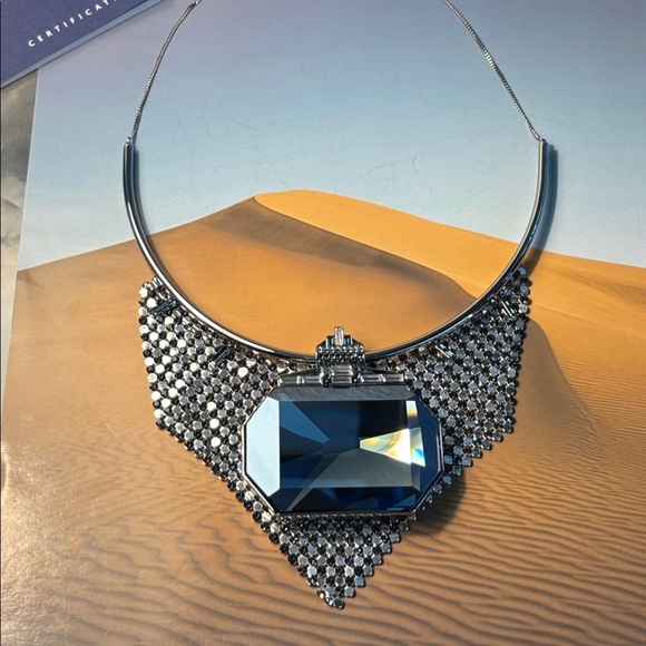 Rare Authentic Swarovski Medieval Modern Fusion statement necklace. $1000 - Picture 12 of 14